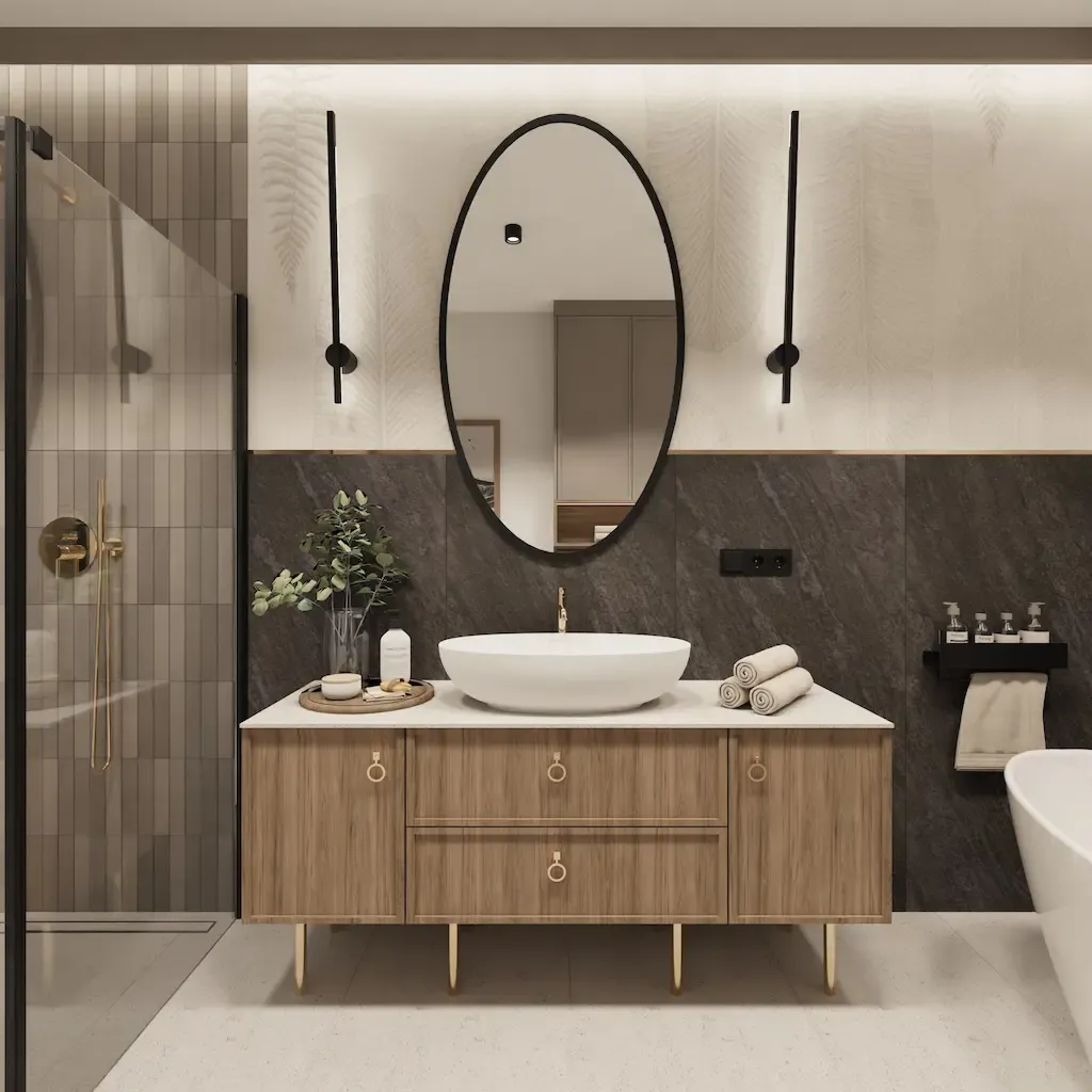 Łazienka naturalna z nutą elegancji 🤎 